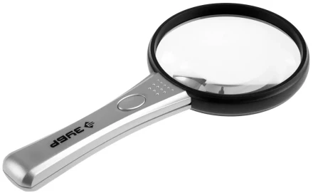 Лупа ЗУБР &quot;МАСТЕР&quot;, светодиодная подсветка, 3-х/4-х кратное увеличение, диаметр линзы 90мм 40541-90 купить в Уфе