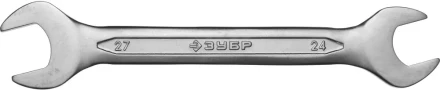 Ключ ЗУБР &quot;МАСТЕР&quot; гаечный рожковый, Cr-V сталь, хромированный, 24х27мм 27010-24-27 купить в Уфе
