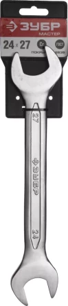 Ключ ЗУБР &quot;МАСТЕР&quot; гаечный рожковый, Cr-V сталь, хромированный, 24х27мм 27010-24-27 купить в Уфе