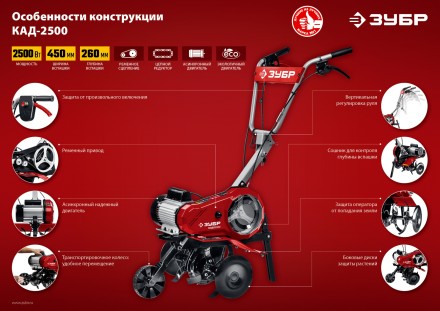 Культиватор электрический КАД-2500 серия МАСТЕР купить в Уфе
