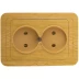 Розетка СВЕТОЗАР &quot;ГАММА&quot; без заземления, двойная, цвет ольха,16А/~250В SV-54102-A купить в Уфе