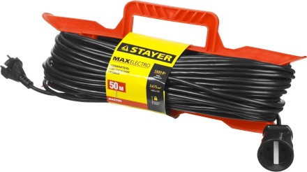 Удлинитель электрический &quot;MAXElectro&quot; на рамке, 50 м, 1 гнездо, STAYER 55018-50 купить в Уфе