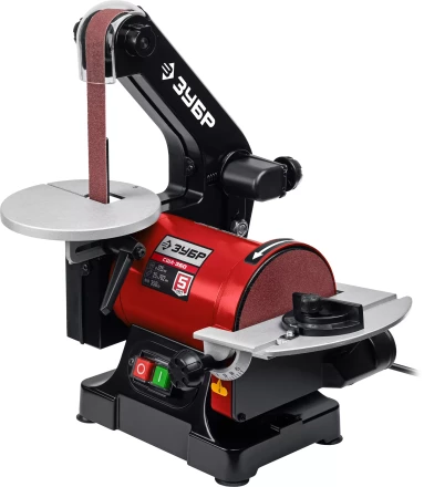 ЗУБР d 125 мм, 25 х 762 мм лента, 350 Вт, тарельчато - ленточный шлифовальный станок (СШЛ-350) купить в Уфе