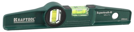 Уровень KRAFTOOL &quot;SUPERKRAFT-M&quot; литой, 2 ампулы, 0,5 мм/м, 250 мм 34717-025 купить в Уфе