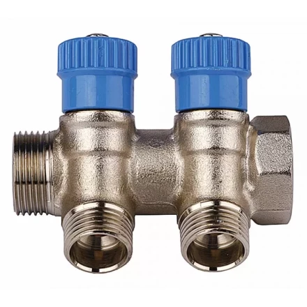 Коллектор GENERAL FITTINGS для холодной воды, вентили, никелированная латунь, вход 3/4&quot; - 4 выхода 1/2&quot; 51046-3/4-1/2-CT4 купить в Уфе