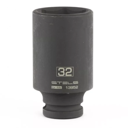 Головка ударная удлиненная шестигранная 32мм 1/2&quot; CrMo  Stels 13952 купить в Уфе
