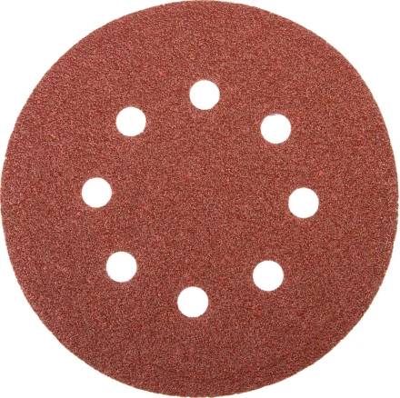 Круг шлифовальный универсальный STAYER "MASTER" из абразивной бумаги на велкро основе, 8 отверстий, Р40, 125мм, 5шт 35452-125-040 купить в Уфе