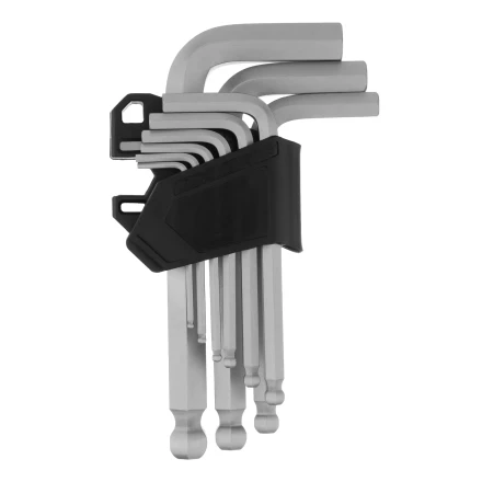 Набор ключей имбусовых, HEX, 2-12 мм, CrV, 9 шт., с шаром Сибртех 123637 купить в Уфе