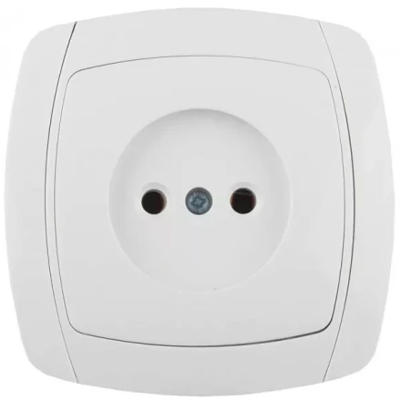 Розетка СВЕТОЗАР &quot;CITY LIGHT&quot; одинарная в сборе, без заземления, цвет белый, 16А/~250В SV-54200-W купить в Уфе