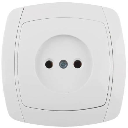 Розетка СВЕТОЗАР &quot;CITY LIGHT&quot; одинарная в сборе, без заземления, цвет белый, 16А/~250В SV-54200-W купить в Уфе