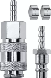 Набор переходников KRAFTOOL елочка - рапид штуцер  +  рапид муфта - елочка 06599-06-H