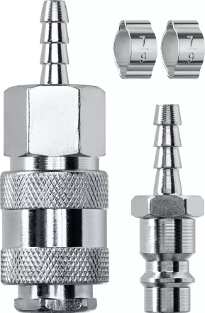 Набор переходников KRAFTOOL елочка - рапид штуцер  +  рапид муфта - елочка 06599-06-H купить в Уфе