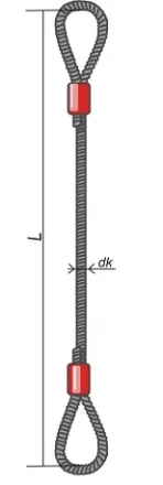 Строп канатный петлевой СКП 2 т  L=3 м опрессовка купить в Уфе
