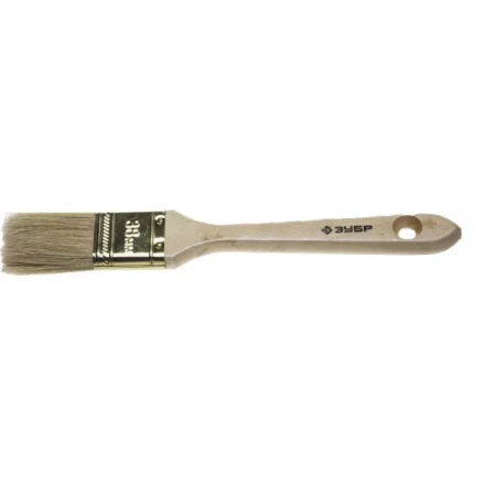 Кисть плоская  ЗУБР &quot;УНИВЕРСАЛ-ЭКСПЕРТ&quot;, натуральная щетина, деревянная ручка, 38мм 4-01005-038 купить в Уфе