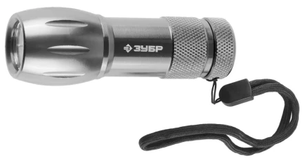 Фонарь ЗУБР &quot;МАСТЕР&quot; ручной, алюминиевый корпус, 9 светодиодов, 3ААА, металлик 56213-S купить в Уфе
