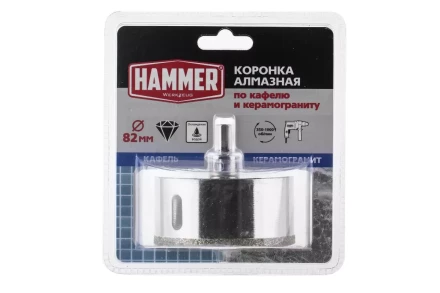 Коронка алмазная HAMMER Ф82мм HEX(DHS82.0*65/5) купить в Уфе