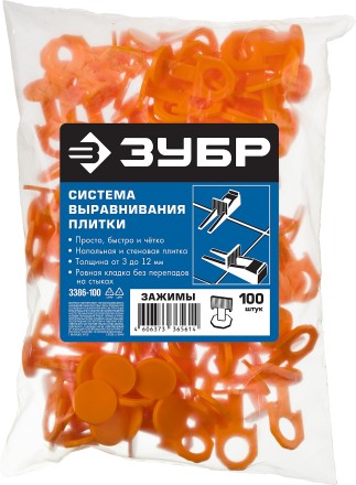 ЗУБР СВП, 1,7 мм, зажим, 100 шт, система выравнивания плитки (3386-100) купить в Уфе