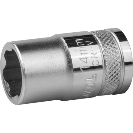 Торцовая головка KRAFTOOL &quot;INDUSTRIE QUALITAT&quot;, Cr-V, SUPER-LOCK, хромосатинированная, 1/2&quot;, 14 мм 27801-14_z01 купить в Уфе