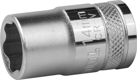 Торцовая головка KRAFTOOL &quot;INDUSTRIE QUALITAT&quot;, Cr-V, SUPER-LOCK, хромосатинированная, 1/2&quot;, 14 мм 27801-14_z01 купить в Уфе