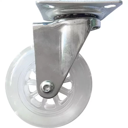 Колесо ПУ прозрачное поворотное d-75 мм, крепление платформенное Сибртех 68733 купить в Уфе