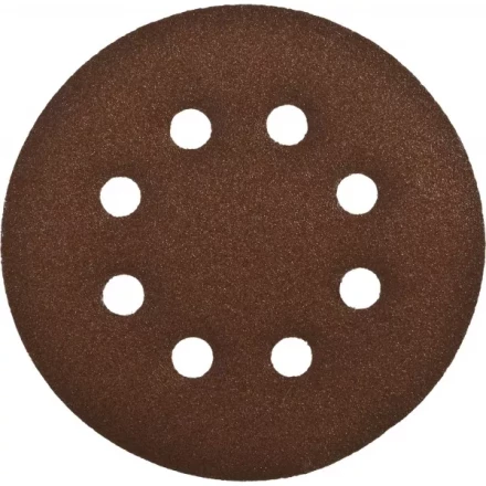 Круг шлифовальный ЗУБР &quot;СТАНДАРТ&quot; из абразивной бумаги на велкро основе, 8 отв., Р120, 125мм, 5шт 35350-125-120 купить в Уфе
