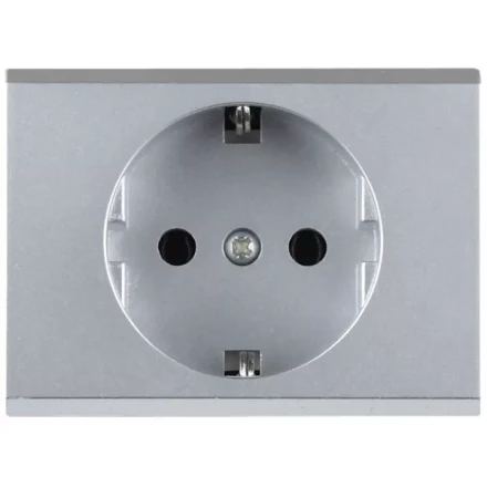 Розетка СВЕТОЗАР &quot;ЭФФЕКТ&quot; с заземлением, одинарная, без вставки и рамки, светло-серый металлик, 16А/~250В SV-54400-SM купить в Уфе