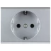 Розетка СВЕТОЗАР &quot;ЭФФЕКТ&quot; с заземлением, одинарная, без вставки и рамки, светло-серый металлик, 16А/~250В SV-54400-SM купить в Уфе