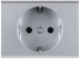 Розетка СВЕТОЗАР &quot;ЭФФЕКТ&quot; с заземлением, одинарная, без вставки и рамки, светло-серый металлик, 16А/~250В SV-54400-SM купить в Уфе