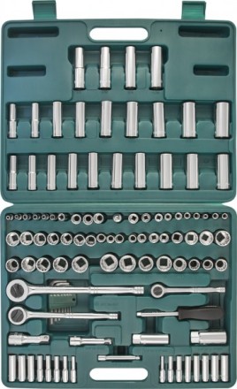 Набор головок торцевых  универсальный 1/2&quot; 1/4&quot; 3/8&quot;DR  5/32-15/16&quot;  4-22мм  ключи угловые 5/64&quot;-1/4&quot;  107предмета  S05Н48107S Jonnesway 48055 купить в Уфе