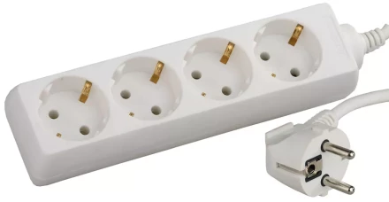 Удлинитель СВЕТОЗАР электрический с заземлением, евро, 4 гнезда, 2м SV-55043-2 купить в Уфе