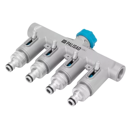 Разветвитель четырёхканальный Palisad 65833, с внутренней резьбой 3/4&quot;, алюминий, LUXE купить в Уфе