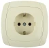 Розетка СВЕТОЗАР &quot;CITY LIGHT&quot; одинарная в сборе, с заземлением, цвет бежевый, 16А/~250В SV-54205-B купить в Уфе