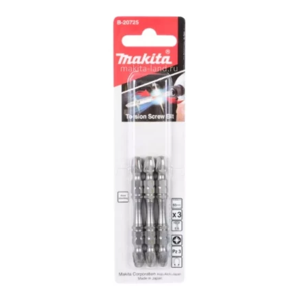 Биты Makita PZ3 65мм 3шт, 2-х сторонние (B-20725) купить в Уфе
