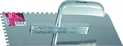 Гладилка из нержавеющей стали 280 х 130 мм деревянная ручка зуб 6 х 6 мм  MATRIX 86737 купить в Уфе