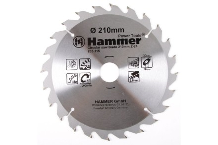 Диск пильный твердосплавный HAMMER Ф210х30мм 24зуб. купить в Уфе