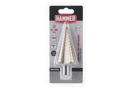 Сверло по металлу HAMMER Ф40х105мм (DR MT 6,0-40,0мм*105/13мм) купить в Уфе
