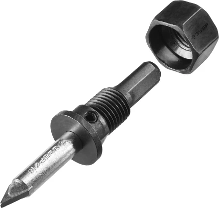 Коронка-чашка ЗУБР "ПРОФЕССИОНАЛ" c карбид-вольфрамовым нанесением, 76 мм, высота 25 мм, в сборе с державкой и сверлом 33360-076_z01 купить в Уфе