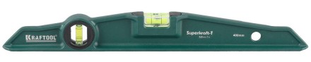 Уровень KRAFTOOL &quot;SUPERKRAFT-T&quot; литой, 2 ампулы, 0,5 мм/м, 400 мм 34717-040 купить в Уфе