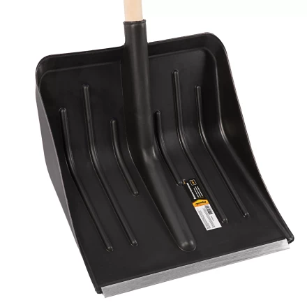 Лопата для уборки снега пластиковая, 405 х 420 х 1415 мм, деревянный черенок, Sparta 61640 купить в Уфе