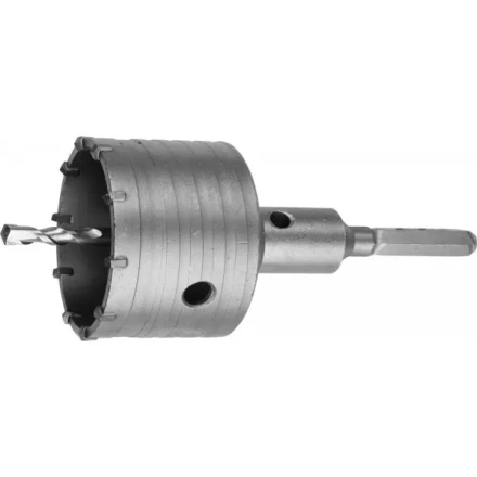 Коронка ЗУБР буровая, коническая посадка центрирующего сверла, шестигранный хвостовик, в сборе, 80мм 2917-80_z01 купить в Уфе