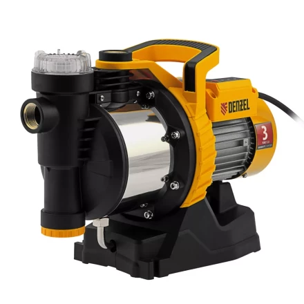 Садовый поверхностный насос Denzel 97305 GP1100SS, 1100 Вт, 4000 л/ч, подъем 45 м, пластик купить в Уфе