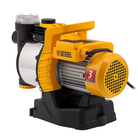 Садовый поверхностный насос Denzel 97305 GP1100SS, 1100 Вт, 4000 л/ч, подъем 45 м, пластик купить в Уфе