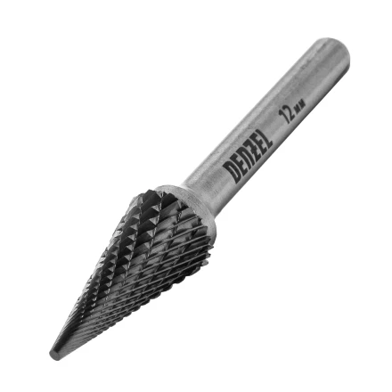 Борфреза по металлу твердосплавная, коническая, тип-M, 12 мм// Denzel 72077 купить в Уфе