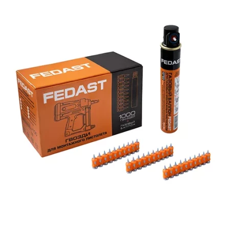 Гвозди 3x19 мм с кованым наконечником Bullet point для монтажного пистолета с газовым баллоном 165 мм FEDAST fd3019mgbp купить в Уфе