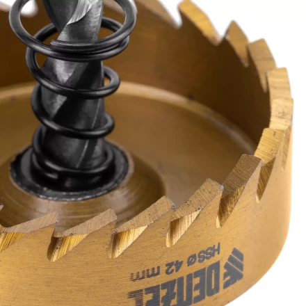 Коронка по металлу HSS, 42 мм, нитридтитановое покрытие Denzel 724114 купить в Уфе