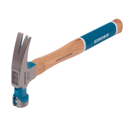 Молоток-гвоздодер,560 г Gross 10419, угол 75, магнит, обрезиненная рукоятка AMERICAN HICKORY купить в Уфе