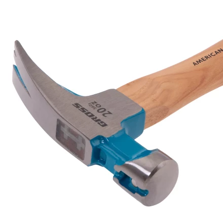 Молоток-гвоздодер,560 г Gross 10419, угол 75, магнит, обрезиненная рукоятка AMERICAN HICKORY купить в Уфе