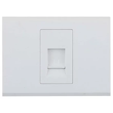 Розетка СВЕТОЗАР &quot;ЭФФЕКТ&quot; телефонная, одинарная, без вставки и рамки, цвет белый SV-54417-W купить в Уфе