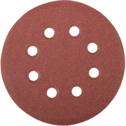 Круг шлифовальный универсальный STAYER "MASTER" из абразивной бумаги на велкро основе, 8 отверстий, Р100, 125мм, 5шт 35452-125-100 купить в Уфе