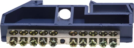 Шина СВЕТОЗАР нулевая на DIN-изоляторе, макс. ток 100А, 5,2мм, 10 полюсов 49807-10 купить в Уфе